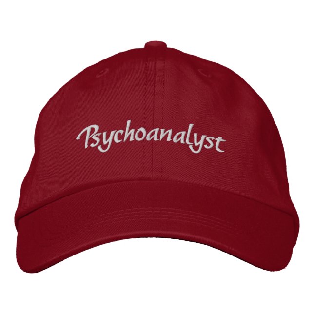 Casquette Brodée Fun Psychoanalyste Rouge (Devant)