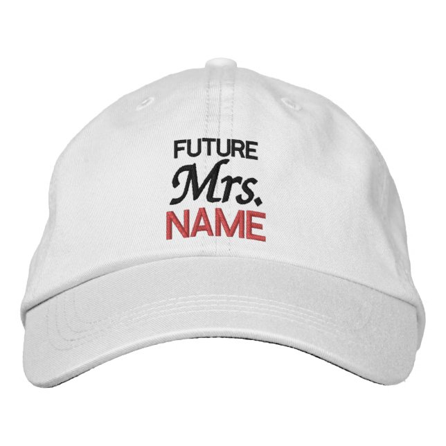 Casquette Brodée Futur nuptiale Mme Nom personnalisé (Devant)