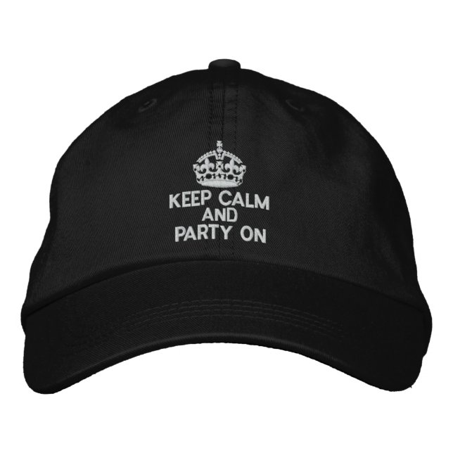Casquette Brodée GARDEZ CALME ET FÊTE SUR Classique (Devant)