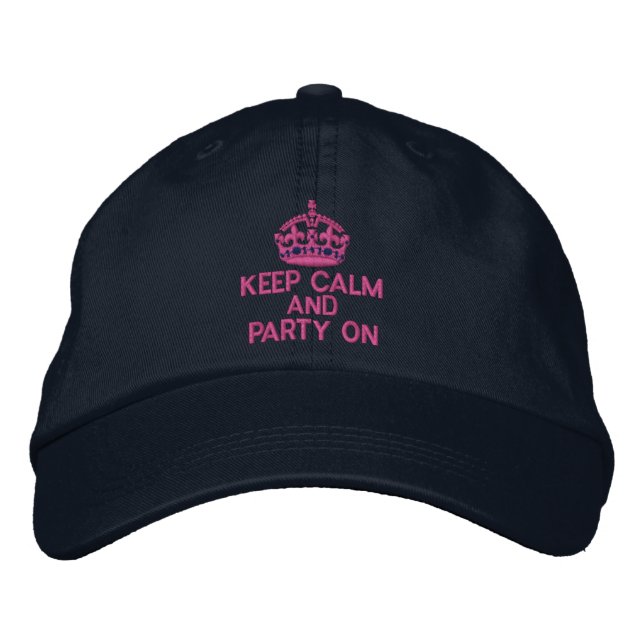 Casquette Brodée GARDEZ CALME ET FÊTE SUR Classique (Devant)