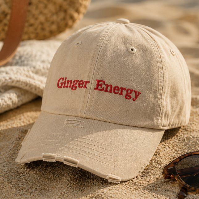 Casquette brodée Ginger Energy | Chapeau drôle pou (Créateur téléchargé)