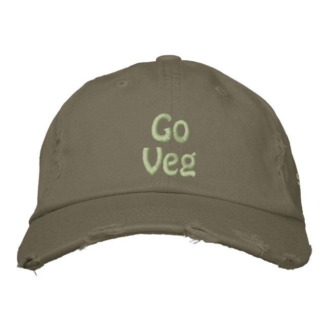 Casquette Brodée Go Veg, Save the Planet, militant des droits des a (Devant)