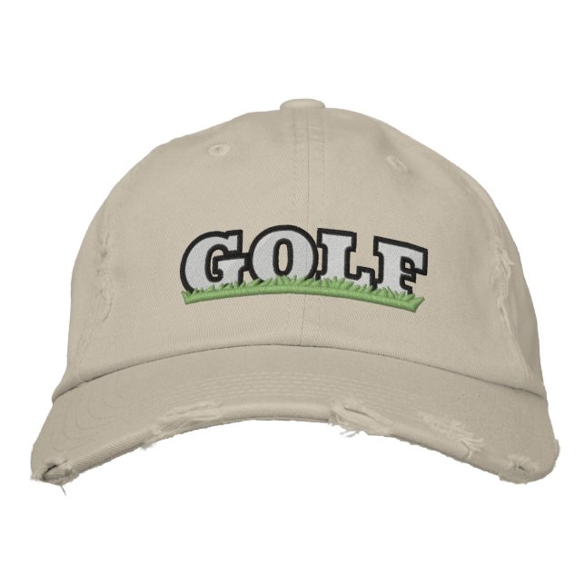 Casquette Brodée GOLF brodé en détresse (Devant)