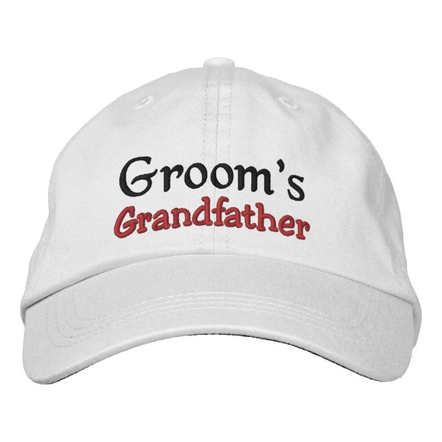 Casquette Brodée GRAND-PÈRE du GROOM Nom personnalisé WHITE A07C7E (Devant)