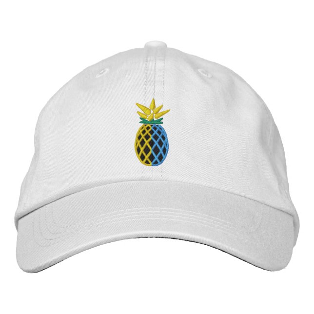 Casquette Brodée Graphique de broderie d'ananas tropical sur (Devant)