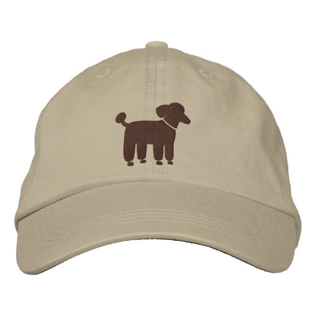 Casquette Brodée Graphisme Caniche Marron (Devant)
