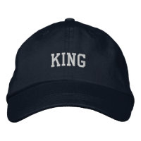 Gras KING Texte brodé Ajustable Marine-Casquette