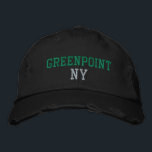 Casquette Brodée GREENPOINT NY Vert sur le Vintage noir<br><div class="desc">GREENPOINT NY Broderie verte sur casquette en coton vintage noir. La broderie est personnalisable à d'autres choix de couleurs en sélectionnant le bouton "Modifier la conception" de l'outil. Vous pouvez également choisir la couleur du casquette sur la page principale de l'article.</div>