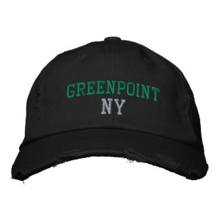 Casquette Brodée GREENPOINT NY Vert sur le Vintage noir