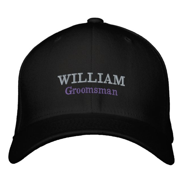 Casquette Brodée Groomsman Gift Script Nom Cool Black Classic (Devant)