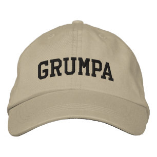 Casquette Brodée Grumpa   Drôle de grand-père grincheux en noir