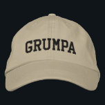 Casquette Brodée Grumpa | Gros-papy grumeux en noir<br><div class="desc">Simple retro vintage texte design d'un surnom attachant pour les grands-pères grump - grumpa.</div>