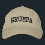 Casquette Brodée Grumpa | Gros-papy grumeux en noir<br><div class="desc">Simple retro vintage texte design d'un surnom attachant pour les grands-pères grump - grumpa.</div>
