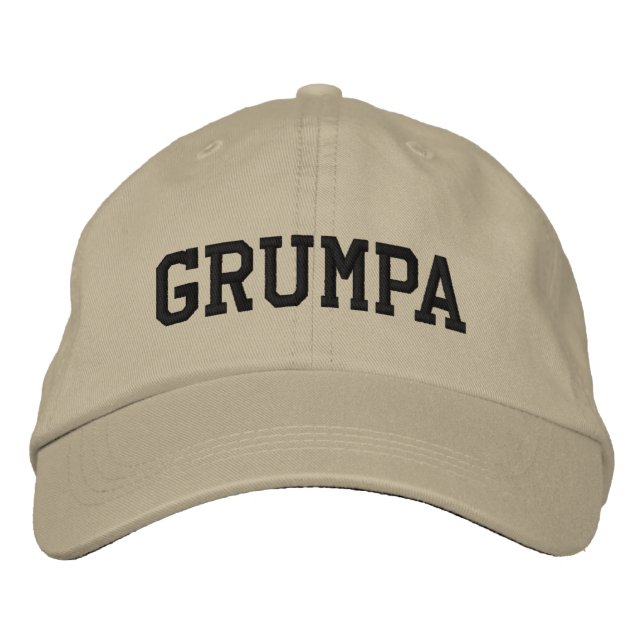 Casquette Brodée Grumpa | Gros-papy grumeux en noir (Devant)