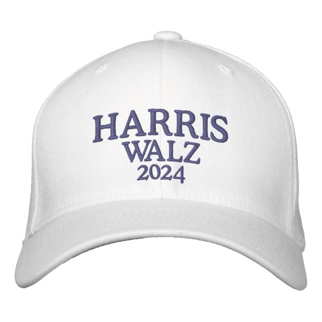 Casquette Brodée Harris Walz 2024 Blanc (Devant)
