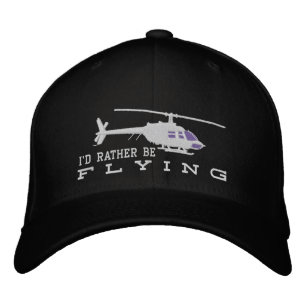 Casquette Brodée Hélicoptère Chopper Silhouette Plutôt Voler