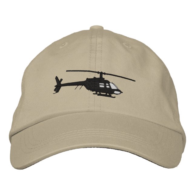 Casquette Brodée Hélicoptère Urbain Chopper Silhouette Volant (Devant)