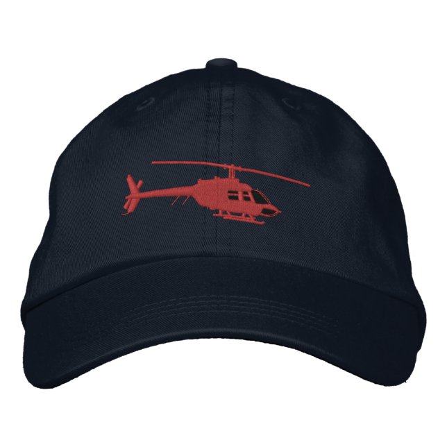 Casquette Brodée Hélicoptère Urbain Chopper Silhouette Volant (Devant)