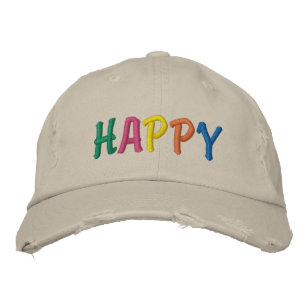 Casquette Brodée HEUREUSES lettres colorées