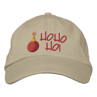Casquette Brodée Ho Ho Ho ! Ornement d'arbre de Noël à Balle rouge