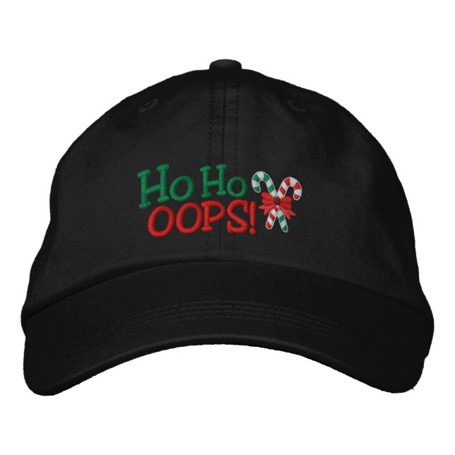 Casquette Brodée Ho Ho OOPS ! Sucres de canne de broderie (Devant)