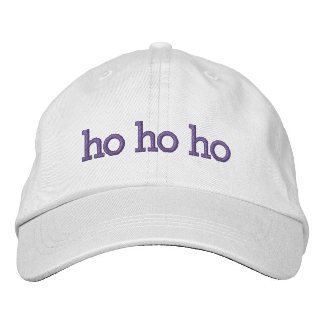 Casquette Brodée ho ho pourpre typographie de Noël brodée (Devant)