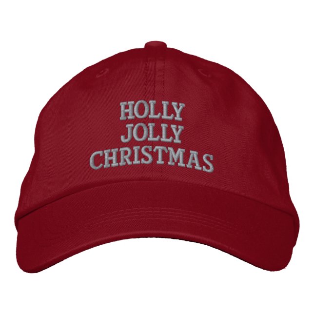 Casquette Brodée Holly Jolly Citation de Noël (Devant)
