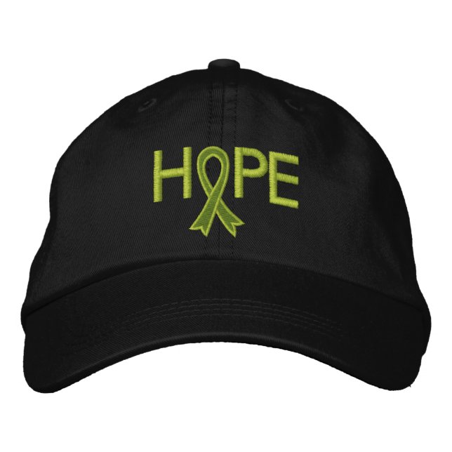 Casquette Brodée HOPE - Ruban de lymphome (Devant)