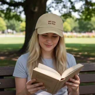 Casquette Brodée Hot Girls Read Books in Khaki