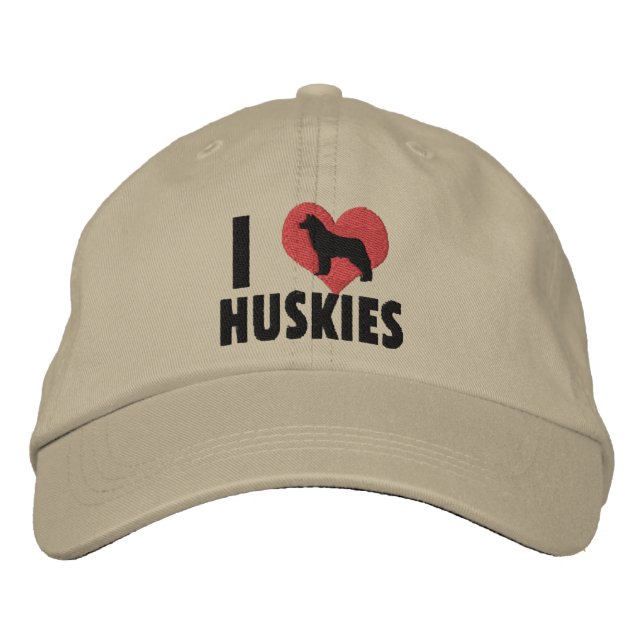 Casquette Brodée I Love Huskies (Devant)