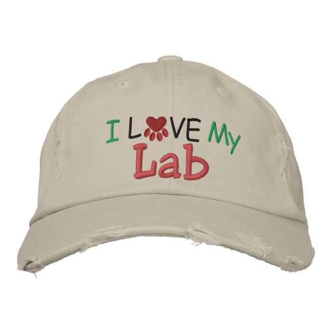 Casquette Brodée I Love MY Lab ! par SRF (Devant)