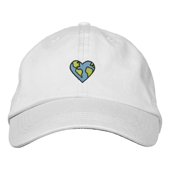 Casquette Brodée Icône brodée du Coeur de la Terre amusante (Devant)