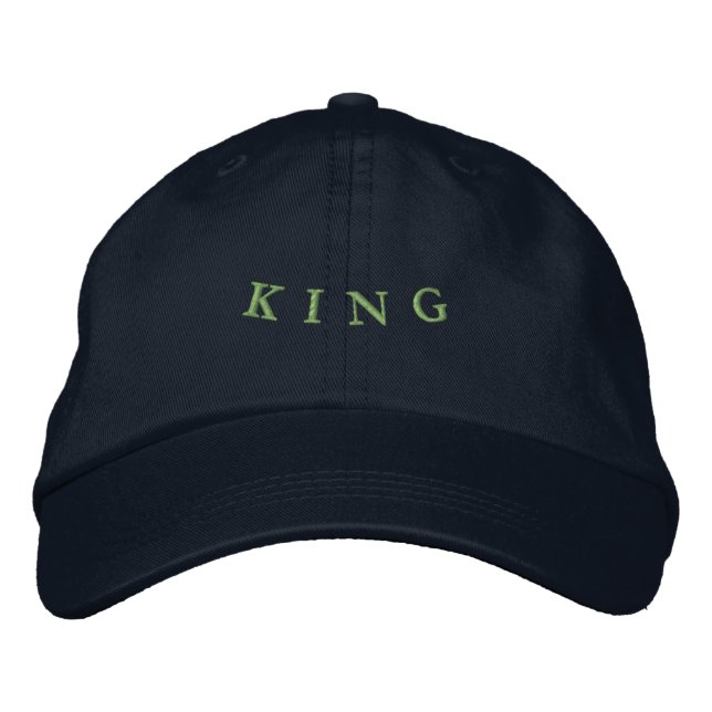 Casquette Brodée Impression Premium Roi Navy Confortable Tenue de T (Devant)