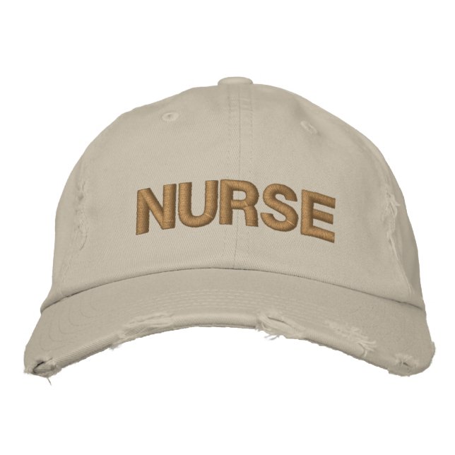 Casquette Brodée Infirmière Beige désossée (Devant)