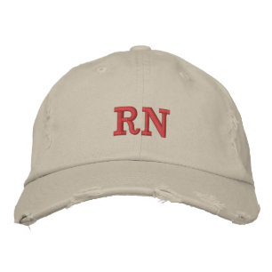 Casquette Brodée Infirmière inscrite RN Beige Red