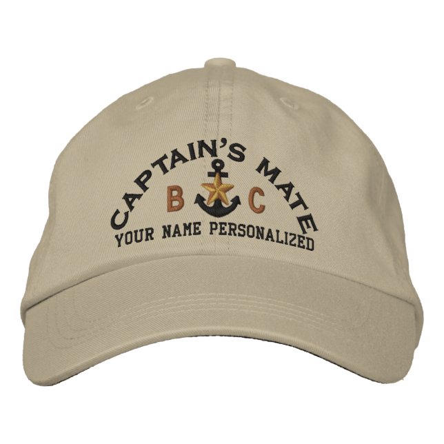 Casquette Brodée Initiales de l'étoile nautique du capitaine person (Devant)