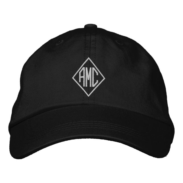 Casquette Brodée Initiales monogrammes blanc personnalisé trois let (Devant)