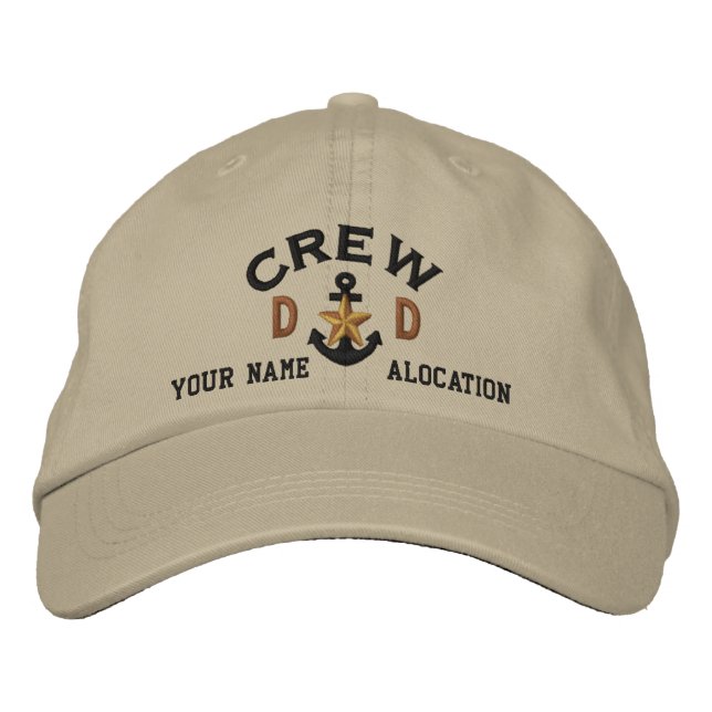 Casquette Brodée Initiales personnalisées équipage Nautical Star An (Devant)