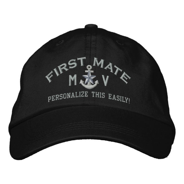Casquette Brodée Initiales personnalisées Texte Premier Mate Silver (Devant)
