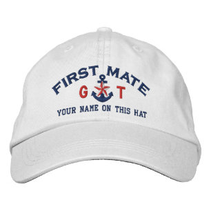 Casquette Brodée Initiales personnalisées Texte Premier Mate Star A