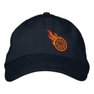 Casquette Brodée Insigne de balle de basket-ball des Flames de cour