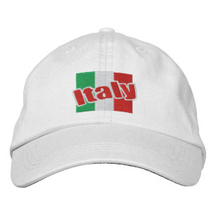 Casquette Brodée Italie Drapeau Italien Avec Texte