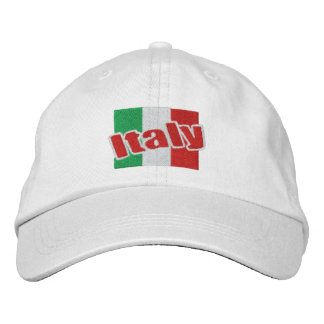 Casquette Brodée Italie Drapeau Italien Avec Texte