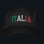 Casquette Brodée ITALIE Italienne Vert Blanc et Rouge sur Noir<br><div class="desc">ITALIE brodée avec Drapeau italien Couleurs vert blanc et rouge sur casquette de coton noir. Fait un cadeau merveilleux pour quiconque adore le beau pays de l'Italie!</div>
