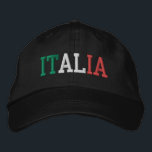 Casquette Brodée ITALIE Italienne Vert Blanc et Rouge sur Noir<br><div class="desc">ITALIE brodée avec Drapeau italien Couleurs vert blanc et rouge sur casquette de coton noir. Fait un cadeau merveilleux pour quiconque adore le beau pays de l'Italie!</div>