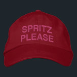 Casquette Brodée Italien Aperol Spritz Drôle Citation Rose Rouge Pe<br><div class="desc">Élevez votre style d'été avec ce casquette "Spritz Please" ludique, parfait pour les amateurs de la culture Aperol Spritz et aperitivo. Cette casquette brodée tendance dans une couleur rouge gras ajoute une touche amusante à toute sortie décontractée ou à toute heure de cocktail. Que vous soyez en train de vous...</div>