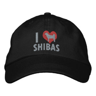 Casquette Brodée J'adore Shibas Rose