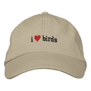 Casquette Brodée J'ai coeur oiseaux oiseaux oiseaux oiseaux ornitho