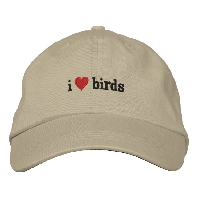 Casquette Brodée J'ai coeur oiseaux oiseaux oiseaux oiseaux ornitho (Devant)