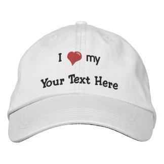 Casquette Brodée J'aime (coeur) mon - Faites-le soi - Customisé